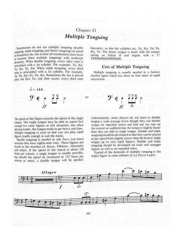 The Trombonist's Handbook, A Complete Guide to Playing and Teaching the Trombone by Reginald H. Fink - Page 103