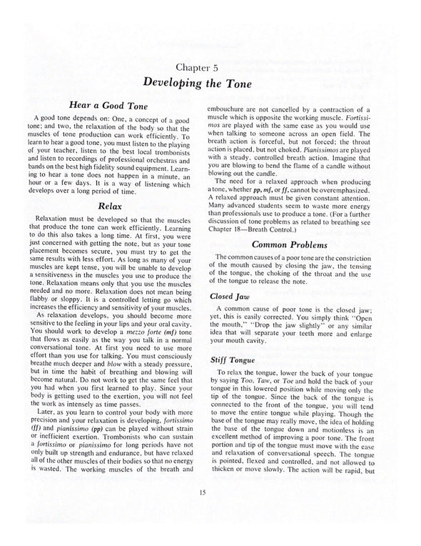 The Trombonist's Handbook, A Complete Guide to Playing and Teaching the Trombone by Reginald H. Fink - Page 15