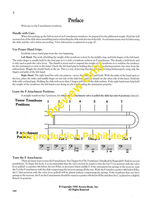 Page 2 from from Introducing the F Attachment for Trombone by Reginald H. Fink For trombone players new to the F attachment and a primer for beginning bass trombonists.