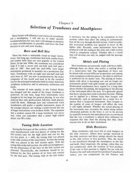 The Trombonist's Handbook, A Complete Guide to Playing and Teaching the Trombone by Reginald H. Fink - Page 43