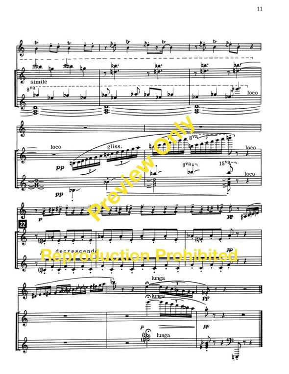 Scherzo for B flat Trumpet and Piano by David Ahlstrom. A movement of a concerto for trumpet and orchestra. A standard repertoire solo. Piano Page 11
