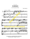 Scherzo for B flat Trumpet and Piano by David Ahlstrom. A movement of a concerto for trumpet and orchestra. A standard repertoire solo. Piano Page 1