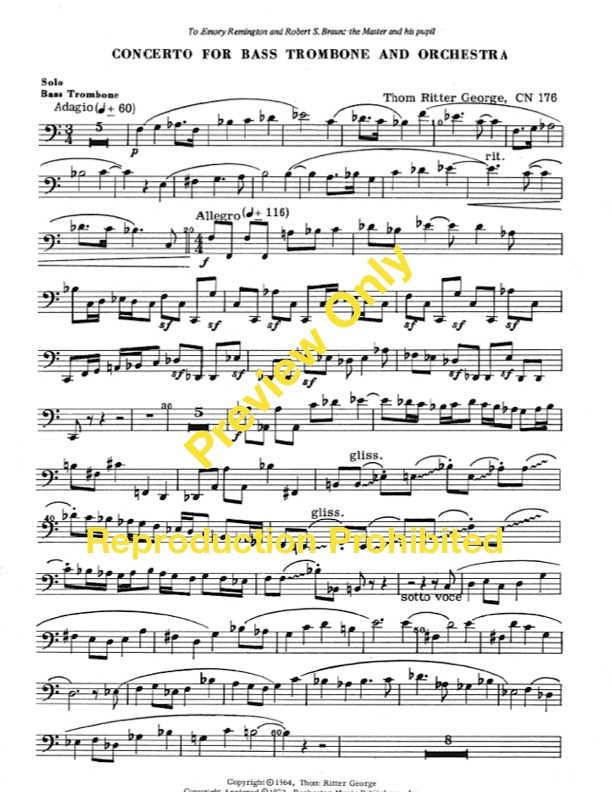 Thom Ritter George Concerto for Bass Trombone and Orchestra – Accura Music
