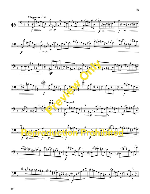 Page 27, exercise 46 of Advanced Musical Etudes based on Blazhevich's School for Clefs for Trombone by Reginald Fink