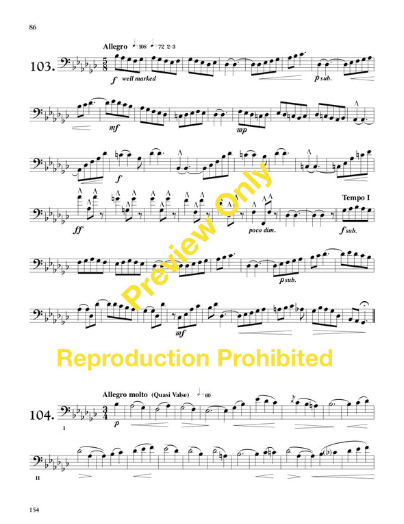 Page 86, exercise 103 of  Advanced Musical Etudes based on Blazhevich's School for Clefs for Trombone by Reginald Fink