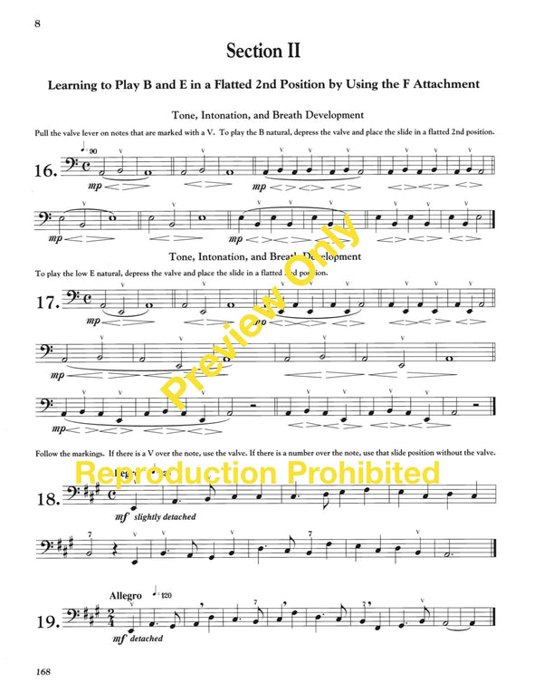 Page 8  from Introducing the F Attachment for Trombone by Reginald H. Fink For trombone players new to the F attachment and a primer for beginning bass trombonists.